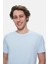 Harper Gök Mavi Bisiklet Yaka Nakışlı Standard Fit Erkek Tshirt 2
