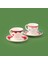 Kitchen Granny 4 Parça Porselen Fincan Takımı - Renkli / Kırmızı 2