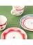 Kitchen Granny 4 Parça Porselen Fincan Takımı - Renkli / Kırmızı 4