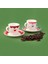 Kitchen Granny 4 Parça Porselen Fincan Takımı - Renkli / Kırmızı 3