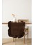 Rufle | Fırfırlı Keten Koyu Kahve Runner 40 x 110 cm 1