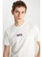 %100 Pamuk Regular Fit Normal Kesim Bisiklet Yaka Ekru Mini Logo Tişört 4