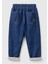 Erkek Çocuk Koyu Denim Arka Cebi Logo Detaylı Büzgü Ipli Kıvrık Paça Denim Pantolon 2