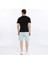 Erkek Basic Regular Fit Tişört Şort Takım Su Yeşili - Siyah 5