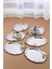 6 Adet Oval Kelebek Aksesuarlı Kahve-Çay Servis ve Sunum Tepsisi 25 cm x 20 cm 3
