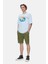 Aıre Gök Mavi Bisiklet Yaka Baskılı Oversize Erkek Tshirt 4