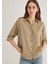 Keten Karışımlı Haki Tencel Gömlek 1211046-70361 3