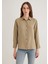 Keten Karışımlı Haki Tencel Gömlek 1211046-70361 4