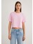 Pembe Crop Basic Tişört 1613072-71117 3