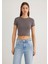 Gri Basic Crop Tişört 1600814-70095 3
