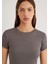 Gri Basic Crop Tişört 1600814-70095 5