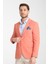 Arunte Erkek Orange Keten Görünümlü Ince Dört Mevsim Giyilebilir Slim Fit Blazer Ceket 3