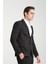 Paride Erkek Indigo Ekose Slim Fit Mono Yaka Blazer Ceket 3