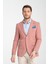 Arunte Erkek Pembe Keten Görünümlü Ince Dört Mevsim Giyilebilir Slim Fit Blazer Ceket 1