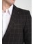 Paride Erkek Indigo Ekose Slim Fit Mono Yaka Blazer Ceket 2