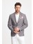 Casparov Erkek Lacivert Ekoseli Esnemeyen Kumaş Slim Fit Mono Yaka Blazer Ceket 3