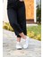 Kadın Yüksek Taban Sneaker Keten Kumaş Bağcıklı Spor Ayakkabı Hesna 2