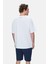 Aıre Beyaz Bisiklet Yaka Baskılı Oversize Erkek Tshirt 3