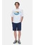 Aıre Beyaz Bisiklet Yaka Baskılı Oversize Erkek Tshirt 4