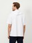 Erkek Beyaz Oversize Pamuklu Sweatshirt 4