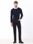 Lacivert Dokuma Slim Fit Casual Pamuk Karışımlı Pantolon 2