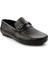 Siyah Baskılı Leather Erkek Loafer Ayakkabı E01623202003 2