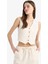 Regular Fit V Yaka Keten Karışımlı Blazer Yelek D3474AX25SP 3