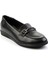 Siyah Leather Kadın Loafer Ayakkabı K01087238403 2