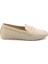 Bej Leather Kadın Loafer Ayakkabı K01718110303 1