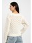 Rtd&vld Kadın Vita S-145 Pearl Kayık Yaka Incili Ajurlu Triko Kazak Ekru 5