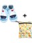 Ikili Set, Yorni Çanta 30X36CM, Summer ve 18-24AY Bebek Sailboat Baby Blue El Yapımı Hakiki Deriden Patik 1