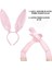 Saten Kaplama Soft Pembe Eldiven 40 cm ve Tavşan Kulak 2 Li Set (4887) 1