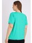 Kadın Yeşil Kısa Kollu Baskılı Büyük Beden T-Shirt 4