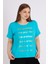 Kadın Büyük Beden Kısa Kollu Baskılı T-Shirt 3