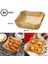 100 Adet Air Fryer Pişirme Kağıdı Tek Kullanımlık Gıda Yağlı Kağıdı Kare Tabak Model 4