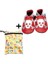 Ikili Set, Yorni Çanta 30x36CM, Summer ve 18-24AY Bebek Skull Red Silver El Yapımı Hakiki Deriden Patik 1