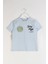 Yazı Baskılı Kısa Kollu Bisiklet Yaka Pamuklu Yazlık Erkek Çocuk T-Shirt 1