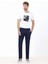 Gece Mavisi Düz Dokuma Slim Fit Casual Pamuk Karışımlı Pantolon 2