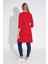 Kadın Kırmızı Renkli Bol Kesim Bisiklet Yaka Truvakar Kol Tunik T-402 3