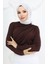Balıkçı Yaka Düğme Detaylı Bluz 71267-03 Kahverengi 3
