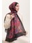 Desenli Koton Şal 90185-05 Siyah Saks 2