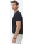 Siyah Jakarlı Bisiklet Yaka Pamuk Karışımlı T-Shirt 3