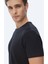 Siyah Jakarlı Bisiklet Yaka Pamuk Karışımlı T-Shirt 5