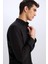Regular Fit Polo Yaka Keten Görünümlü Uzun Kollu Siyah Gömlek E1204AX25SM 5