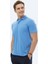 Mavi Jakarlı Polo Yaka %100 Pamuk T-Shirt 1