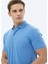 Mavi Jakarlı Polo Yaka %100 Pamuk T-Shirt 3