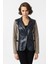 Indigo Jane Blazer Kumaş Garnili Kadın Hakiki Deri Ceket 1