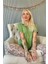 Koyu Yeşil Florado Exclusive Önden Düğmeli Kısa Kollu Kadın Pijama Takımı 2