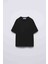 Siyah Unisex Oversize Çocuk Basic Pamuklu Tshirt 1