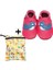 Ikili Set, Yorni Çanta 30x36CM, Summer ve 4-5 Yaş Bebek Blue Bird Fuchsia El Yapımı Hakiki Deriden Patik 1